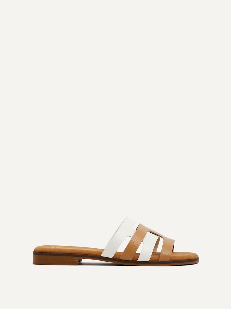 Linzi Cream Eloise Strappy Flat Mules - Image 2 of 5