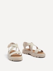 Linzi Cream Italia Crossover Front Strap Flatform Sandals - Image 3 of 5