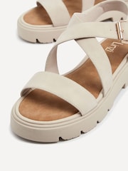 Linzi Cream Italia Crossover Front Strap Flatform Sandals - Image 5 of 5