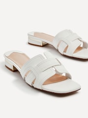 Linzi White Caprice Low Heeled Mule Sandals - Image 3 of 4