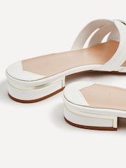 Linzi White Caprice Low Heeled Mule Sandals - Image 4 of 4