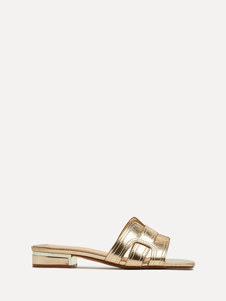 Linzi Gold Caprice Low Heeled Mule Sandals - Image 2 of 5