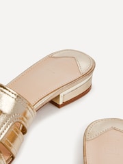 Linzi Gold Caprice Low Heeled Mule Sandals - Image 5 of 5