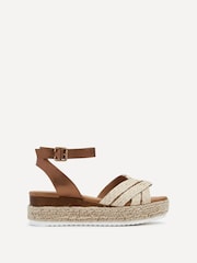 Linzi Brown Hazel Crossover Espadrille Inspired Platform Wedges - Image 2 of 5
