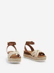 Linzi Brown Hazel Crossover Espadrille Inspired Platform Wedges - Image 3 of 5