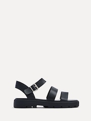 Linzi Black Ramona Two Strap Flatform Sandals - Image 2 of 5