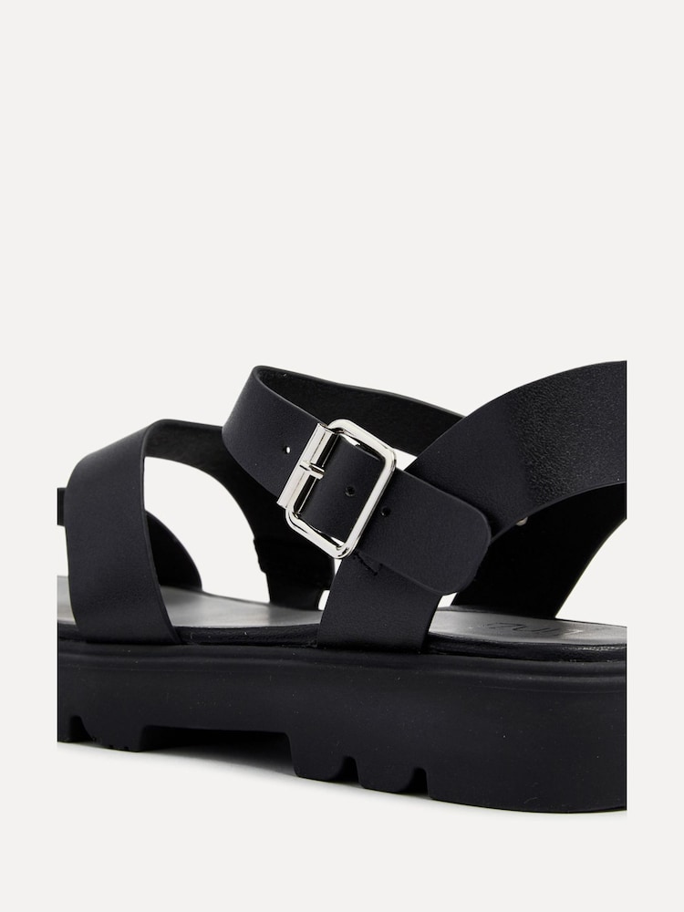 Linzi Black Ramona Two Strap Flatform Sandals - Image 5 of 5