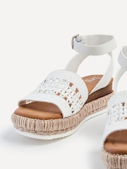 Linzi White Evie Cut Out Woven Espadrille Inspired Platform Wedges - Image 4 of 5