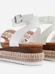 Linzi White Evie Cut Out Woven Espadrille Inspired Platform Wedges - Image 5 of 5