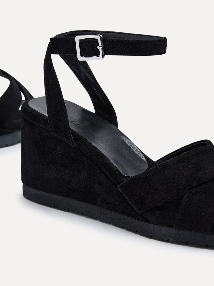 Buy Linzi Black Imogen Lightweight Faux Suede Crossover Front