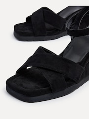 Linzi Black Imogen Lightweight Faux Suede Crossover Front Wedge - Image 5 of 5