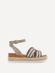 Linzi Cream River Espadrille Inspired Platform Wedges - Image 2 of 5