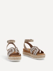 Linzi Cream River Espadrille Inspired Platform Wedges - Image 3 of 5