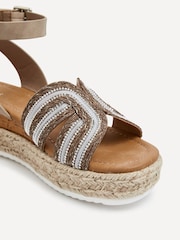 Linzi Cream River Espadrille Inspired Platform Wedges - Image 5 of 5