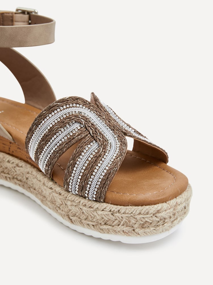Linzi Cream River Espadrille Inspired Platform Wedges - Image 5 of 5