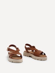 Linzi Brown Blake Chunky Sandals With Crossover Front Straps - Image 3 of 5