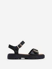 Linzi Black Comet Flatform Sandals With Buckle Detail - Image 2 of 5