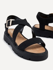 Linzi Black Italia Crossover Front Strap Flatform Sandals - Image 5 of 5
