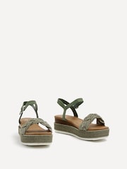 Linzi Green Puglia Woven Rope Platform Wedges - Image 3 of 5