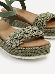 Linzi Green Puglia Woven Rope Platform Wedges - Image 4 of 5