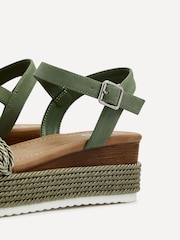 Linzi Green Puglia Woven Rope Platform Wedges - Image 5 of 5