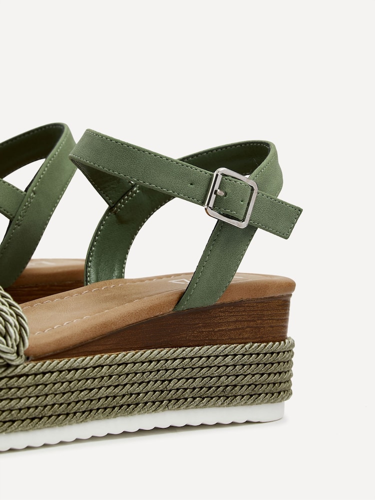 Linzi Green Puglia Woven Rope Platform Wedges - Image 5 of 5