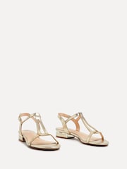 Linzi Gold Lavish T-Bar Looped Low Block Sandal - Image 3 of 5