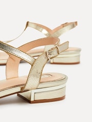 Linzi Gold Lavish T-Bar Looped Low Block Sandal - Image 5 of 5