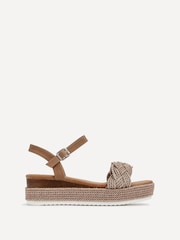 Linzi Cream Puglia Woven Rope Platform Wedges - Image 2 of 5