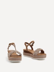 Linzi Cream Puglia Woven Rope Platform Wedges - Image 3 of 5