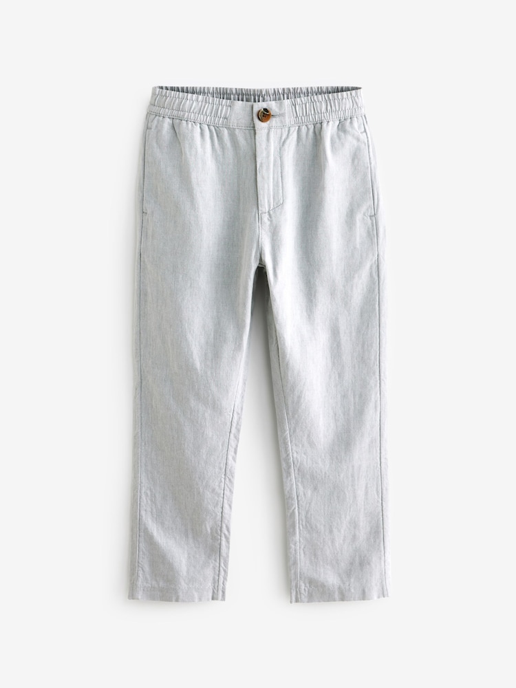 Grey Linen Blend Trousers (3-16yrs) - Image 1 of 3