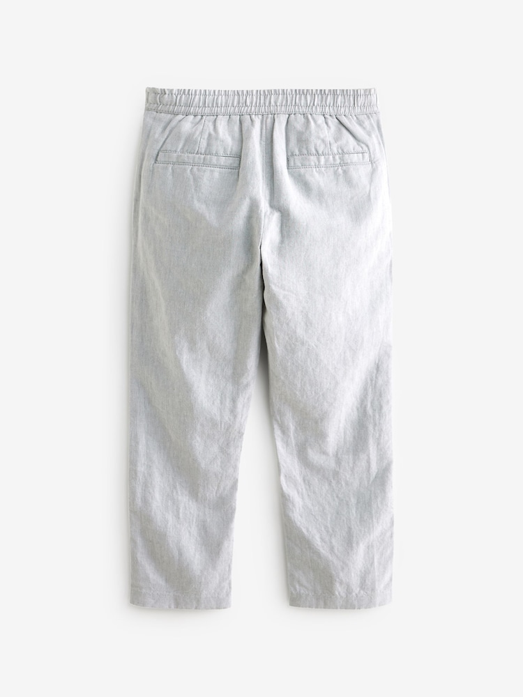 Grey Linen Blend Trousers (3-16yrs) - Image 2 of 3