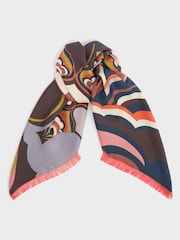 Osprey London Orange The Mambo Silk Scarf - Image 1 of 4