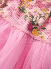 Pink Rib Mesh Jersey Dress (3mths-7yrs) - Image 3 of 3