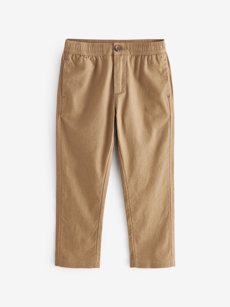 Tan Brown Linen Blend Trousers (3-16yrs) - Image 1 of 3