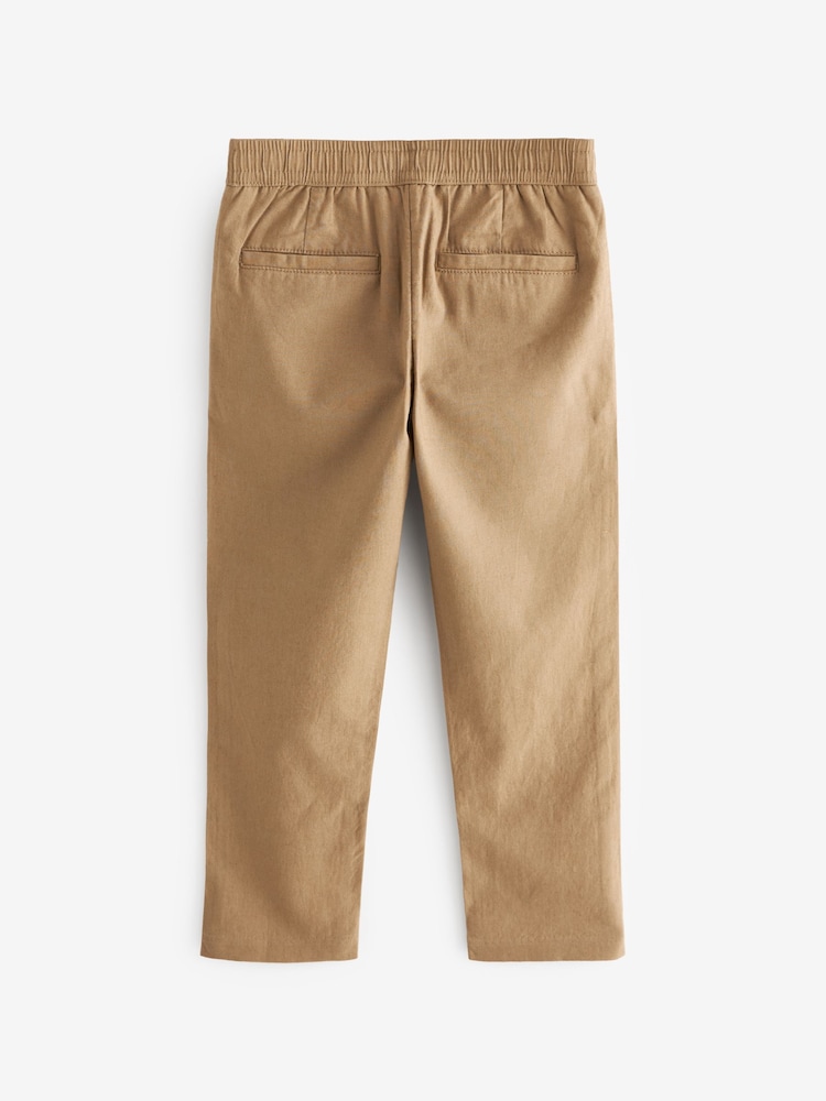 Tan Brown Linen Blend Trousers (3-16yrs) - Image 2 of 3