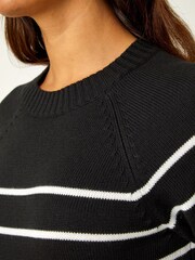 Roman Black Stripe Print Jumper Dress - Image 6 of 6