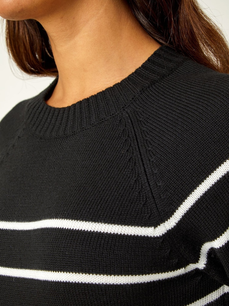 Roman Black Stripe Print Jumper Dress - Image 6 of 6