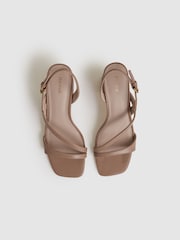 Reiss Nude Alice Strappy Leather Heeled Sandals - Image 3 of 6