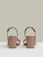 Reiss Nude Alice Strappy Leather Heeled Sandals - Image 4 of 6