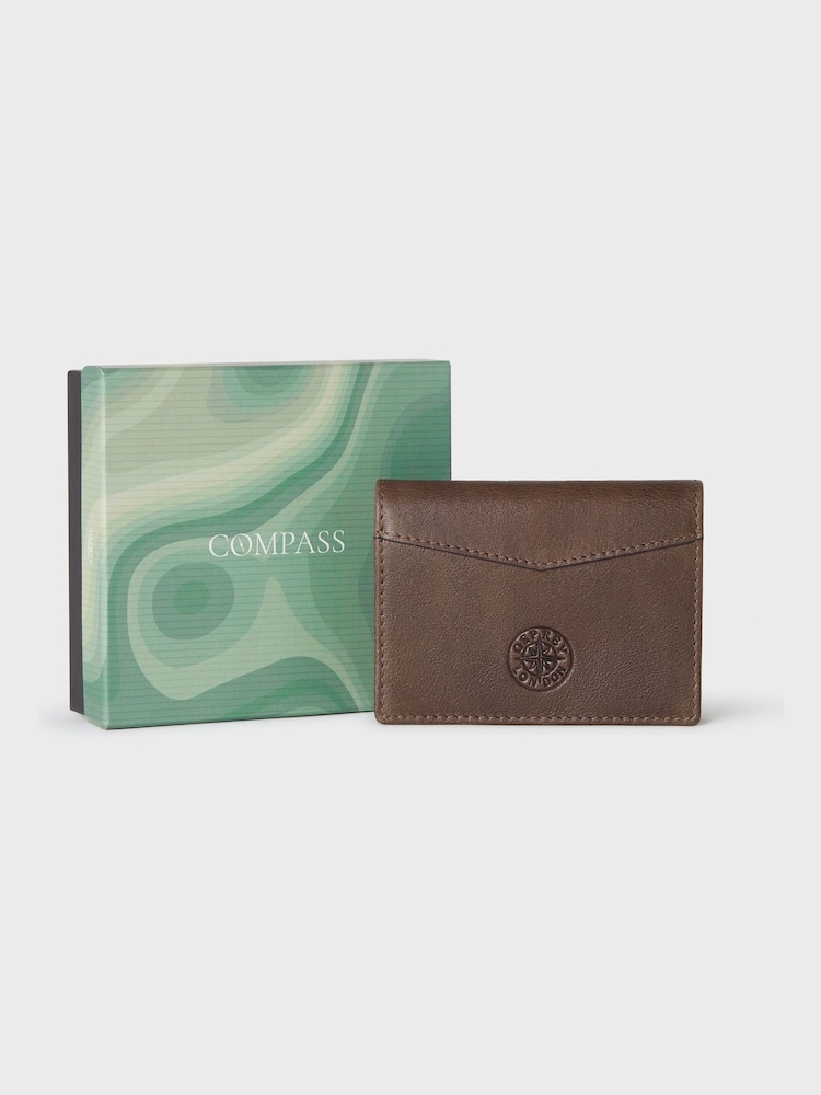 Osprey London The Compass Leather Card Brown Wallet - Image 1 of 5