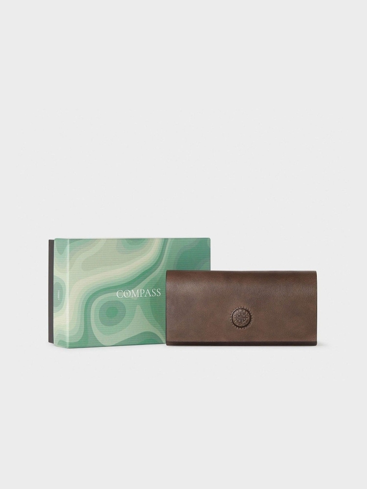 Osprey London The Compass Leather Glasses Brown Case - Image 1 of 4