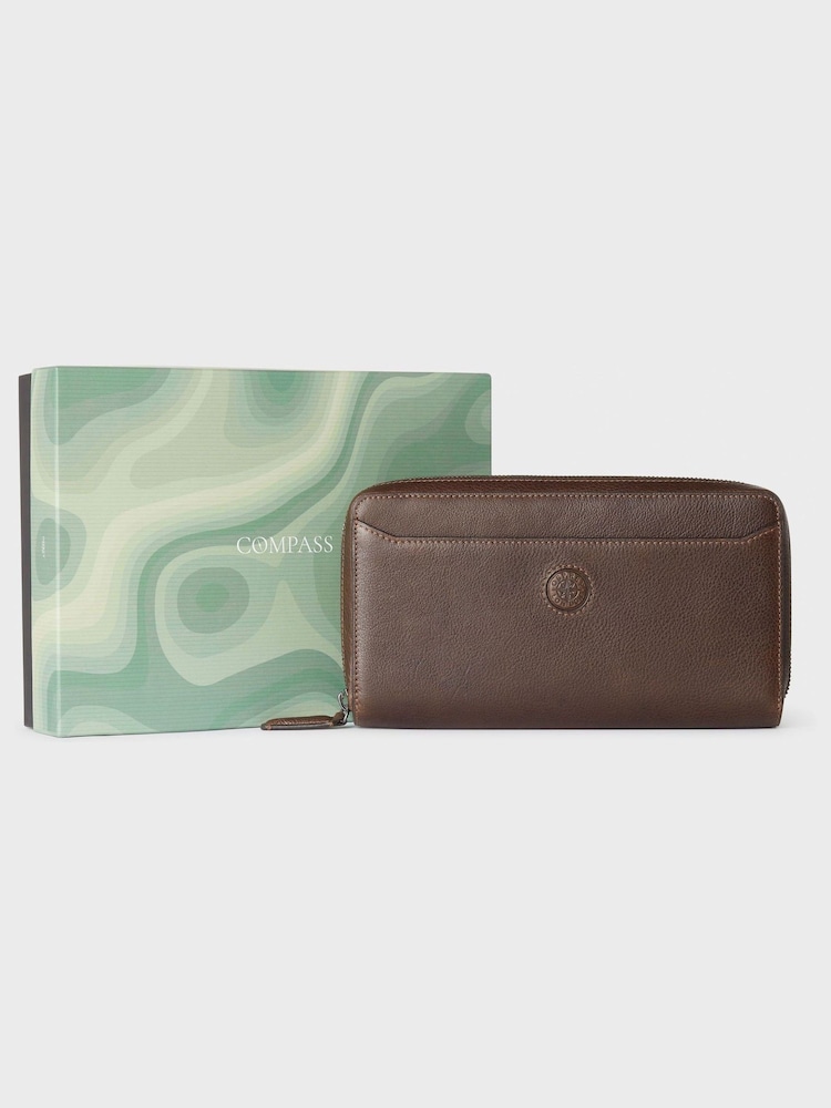 Osprey London Small The Compass Leather Tech Brown Case - Image 1 of 7
