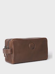 Osprey London The Compass Leather Brown Washbag - Image 2 of 4