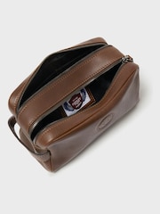 Osprey London The Compass Leather Brown Washbag - Image 3 of 4