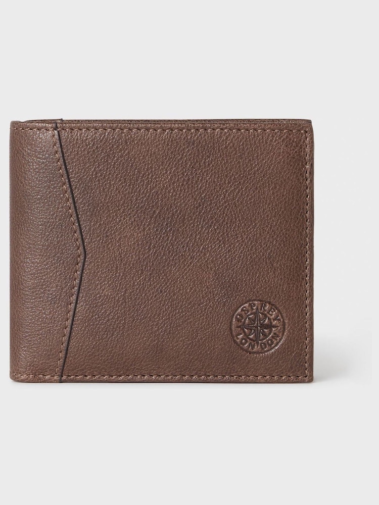 Коричневый кожаный бумажник для карточек Osprey London The Compass - Image 2 of 5