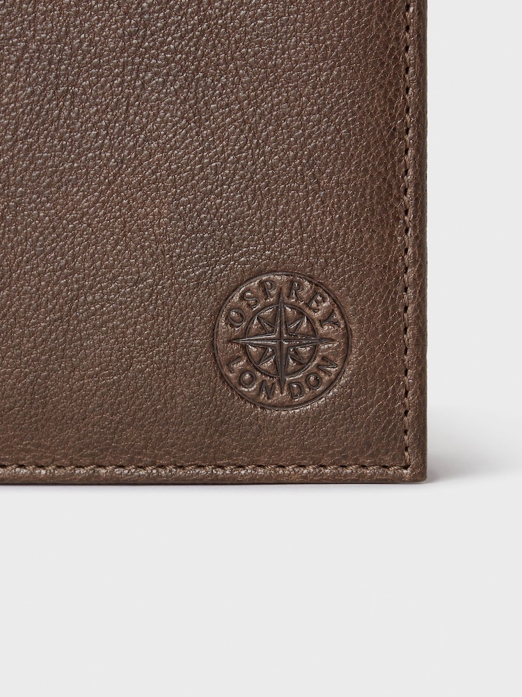 Коричневый кожаный бумажник для карточек Osprey London The Compass - Image 5 of 5