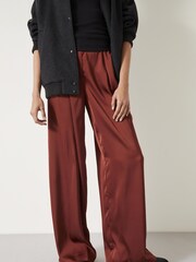 Hush Brown Melanie Satin Trousers - Image 1 of 5