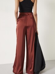 Hush Brown Melanie Satin Trousers - Image 2 of 5