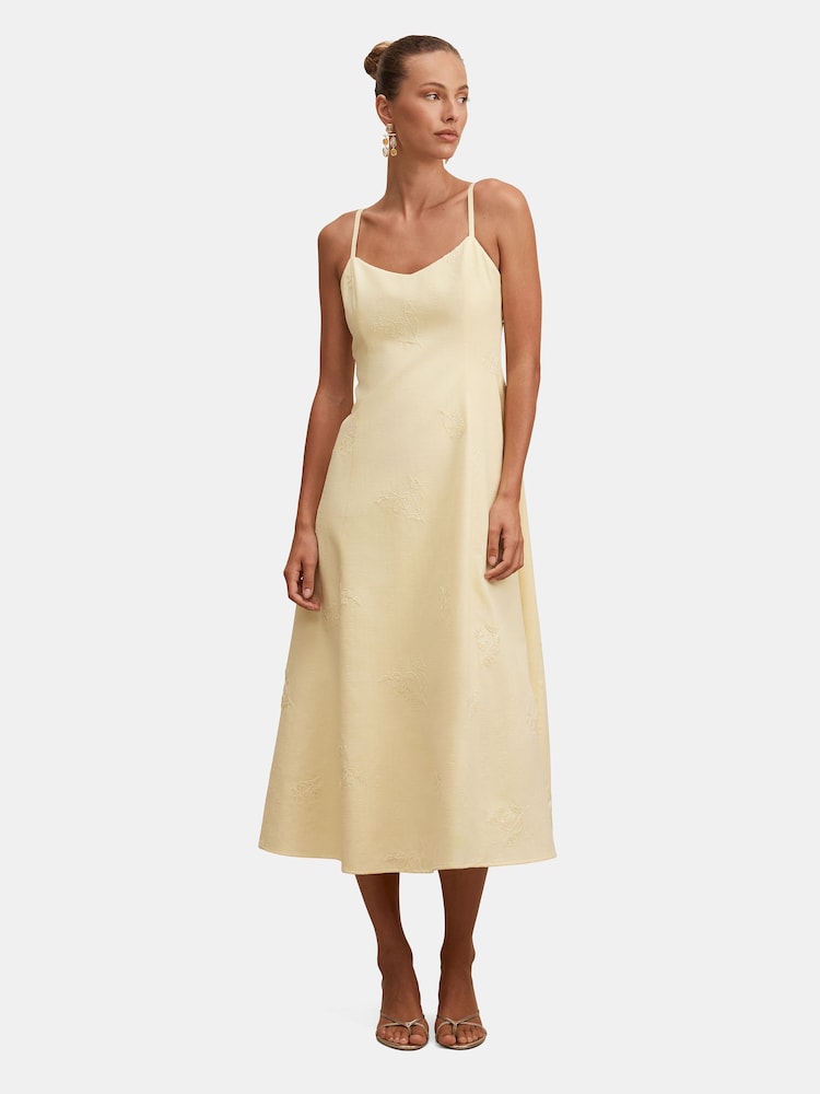 Forever New Yellow Tiffany Embroidery Sequin Midi Dress - Image 1 of 4 Forever New Yellow Tiffany Embroidery Sequin Midi Dress - Image 1 of 4